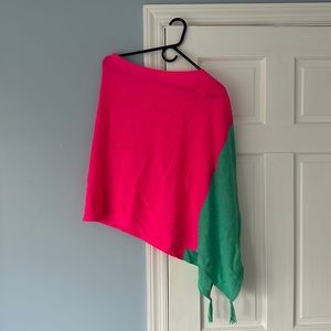 Lily Pulitzer Pink and Green Color block Poncho